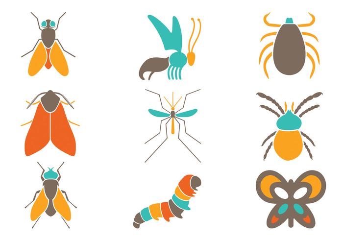 700x490 Colorful Insect Vector Pack