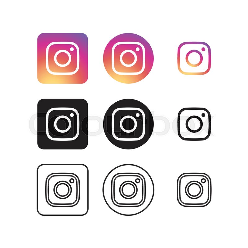 800x800 Collection Of Instagram Social Media Icons Vector Stock Vector