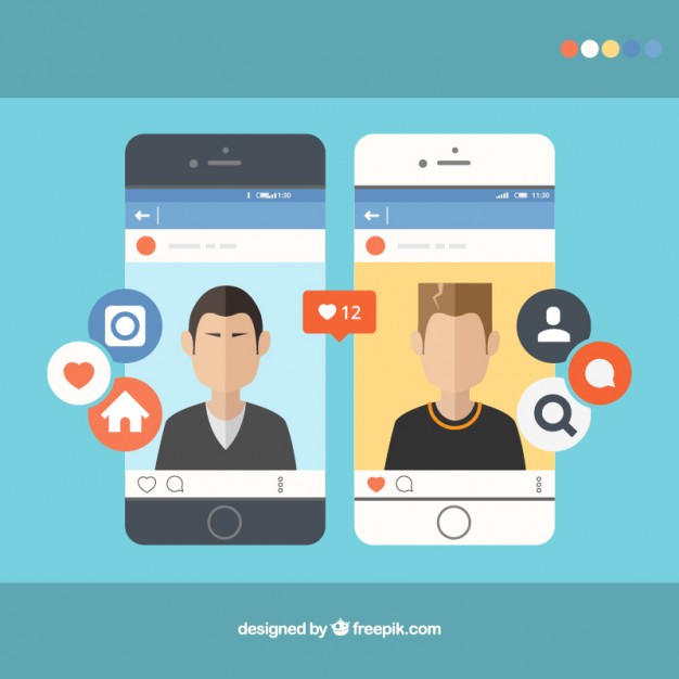 626x626 Smartphones With Instagram Vector Free Download