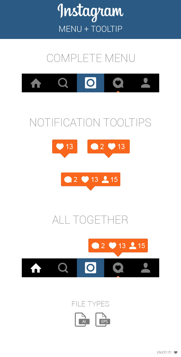 590x1164 Free Instagram Menu And Notification Tooltip On Behance