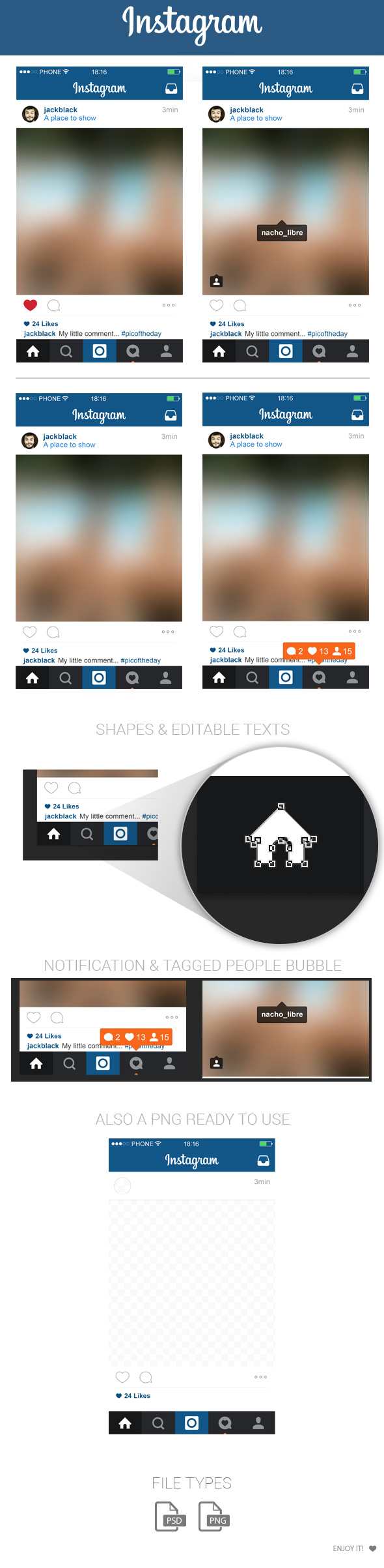 590x2405 Free Instagram Home Layout Ui Psd May 2015 By Marinad