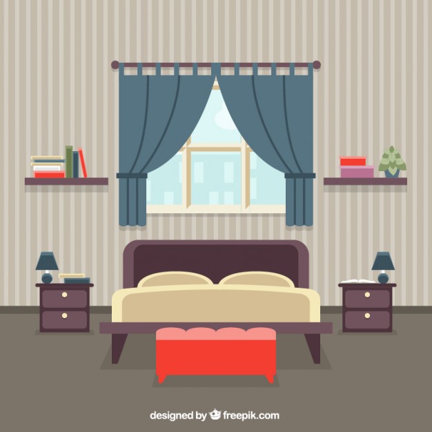626x626 Bedroom Interior Vector Free Download