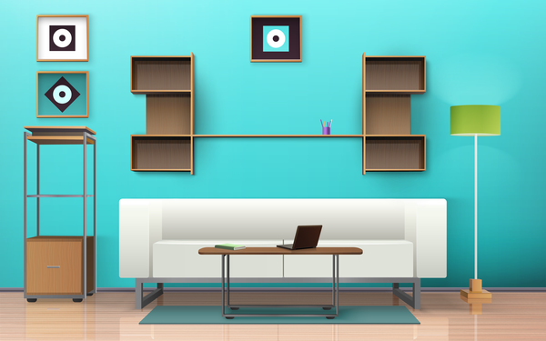 600x375 Living Room Interior Design Vector 06 Free Download