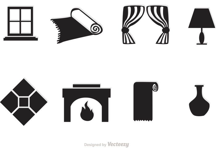 700x490 Black Home Interior Vector Icons 142251