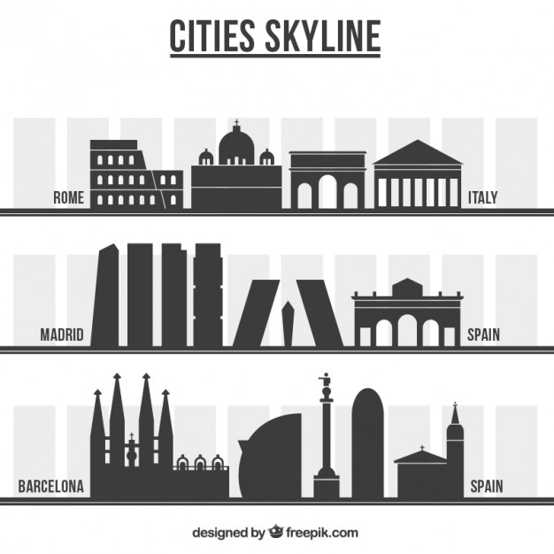 626x626 International City Skylines Vector Premium Download