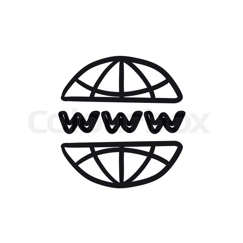 800x800 Globe Internet Vector Sketch Icon Isolated On Background. Hand