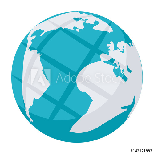 500x500 Internet Or Globe Icon, Vector Illustration In Flat Style