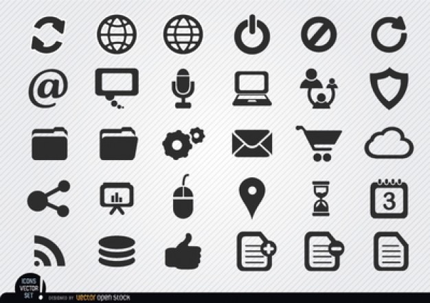 626x441 Flat Internet Icons Vector Pack Vector Free Download