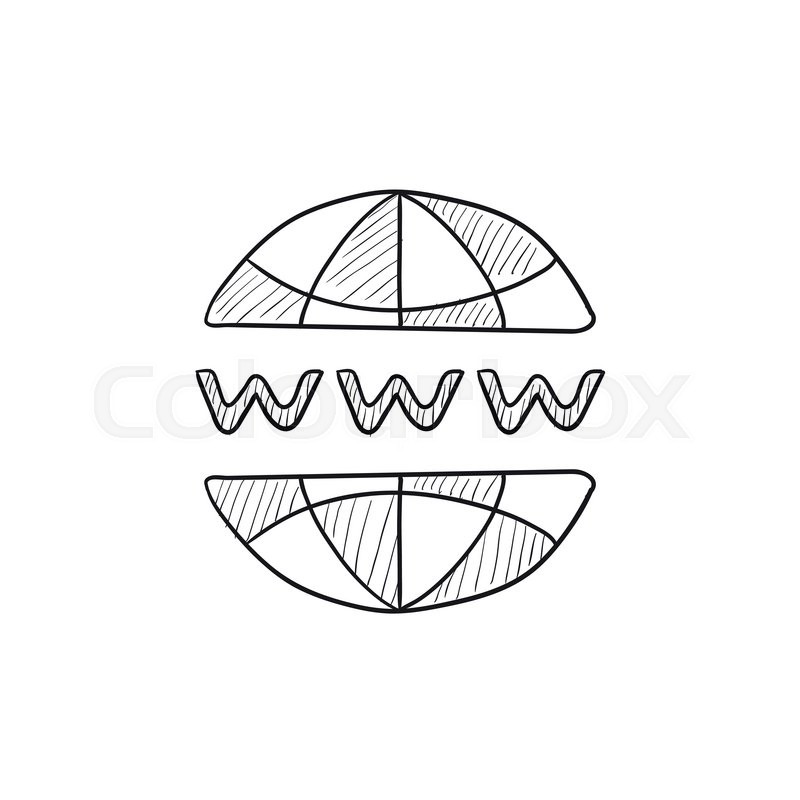 800x800 Globe Internet Vector Sketch Icon Isolated On Background. Hand