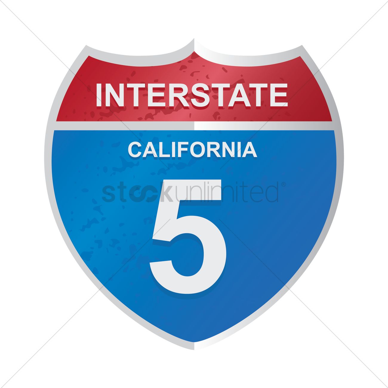 1300x1300 Interstate California 5 Sign Vector Image