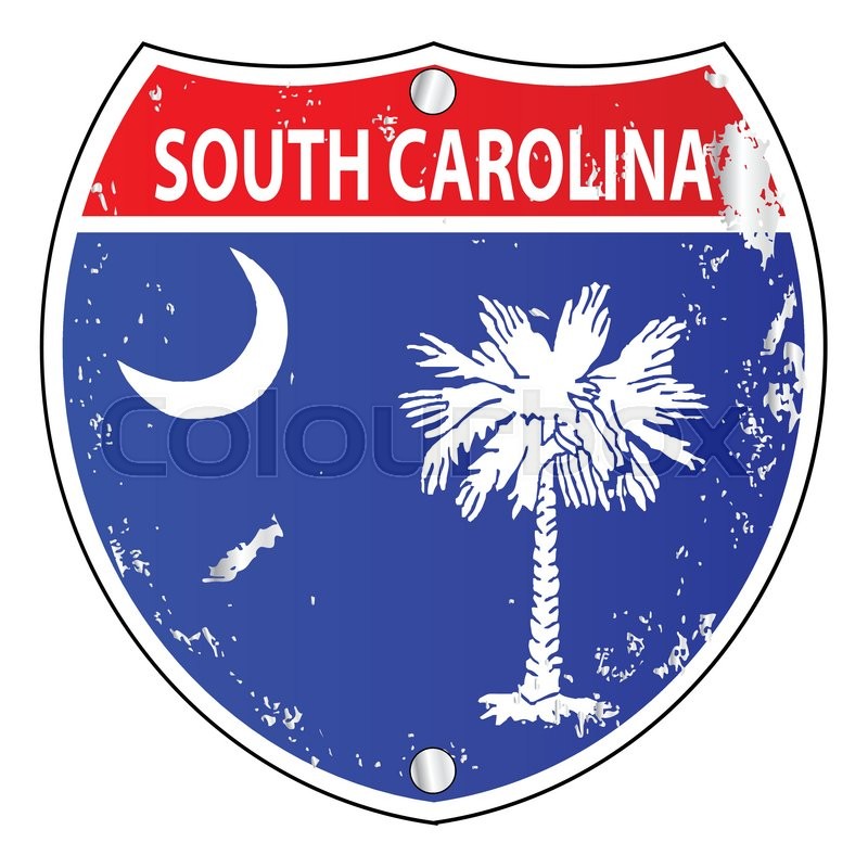 800x800 South Carolina Flag Icons As An Interstate Sign Over A White