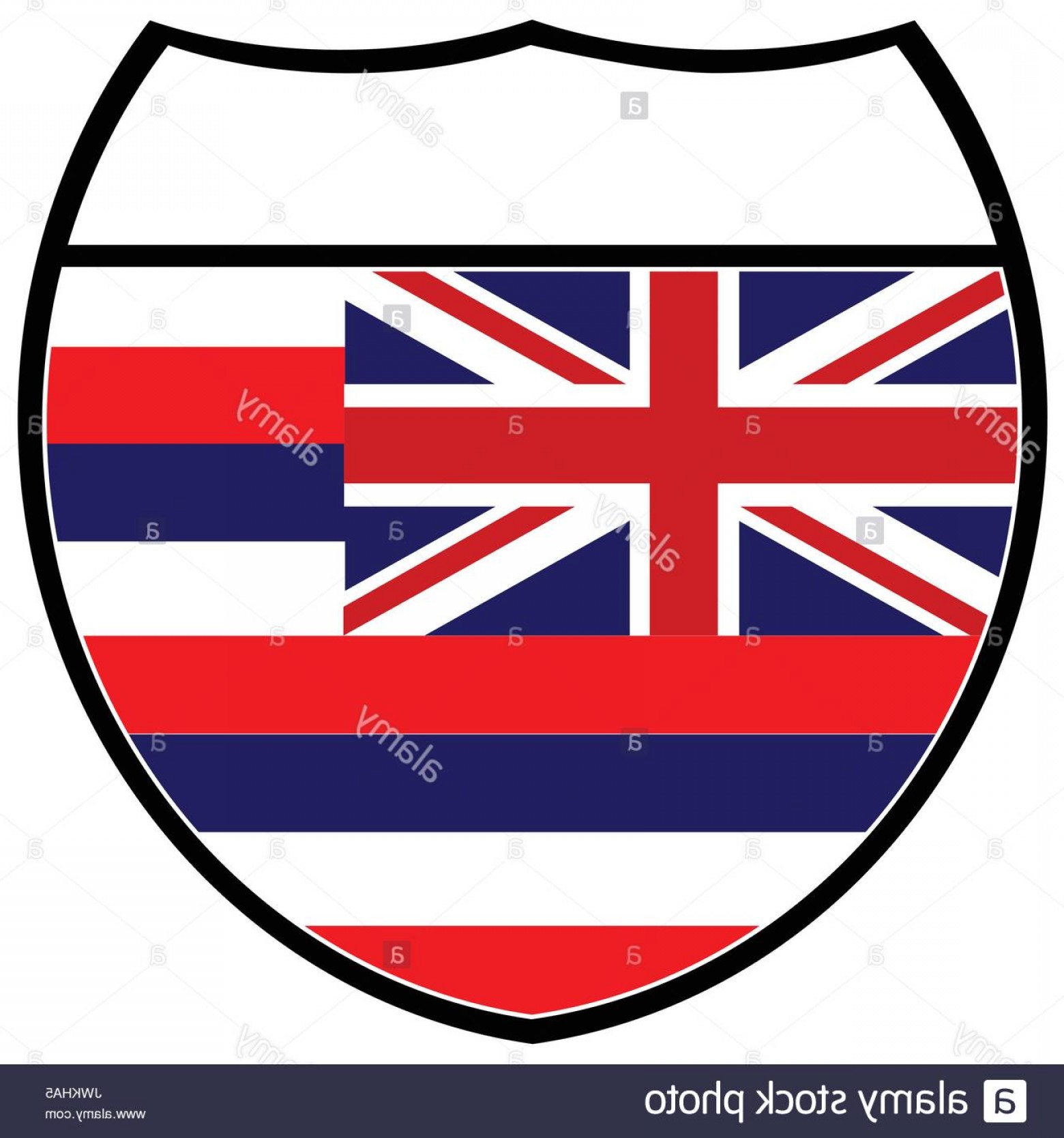 1560x1668 Stock Photo Hawaii State Flag In An Interstate Sign Over A White