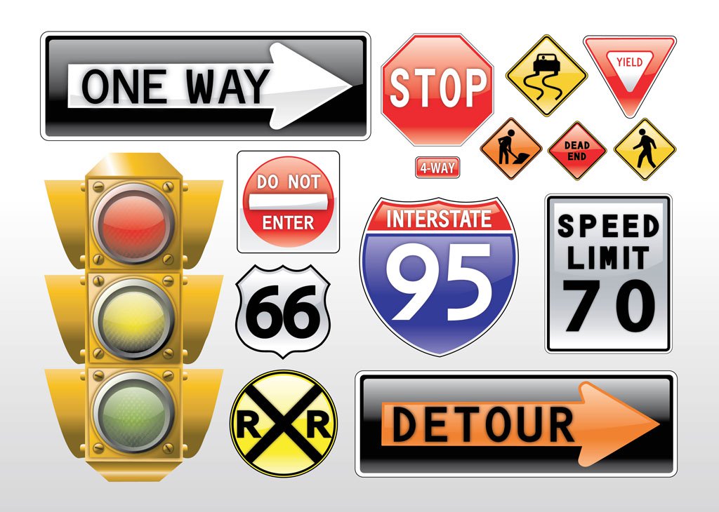 1024x730 Road Signs Vectors Vector Art Amp Graphics