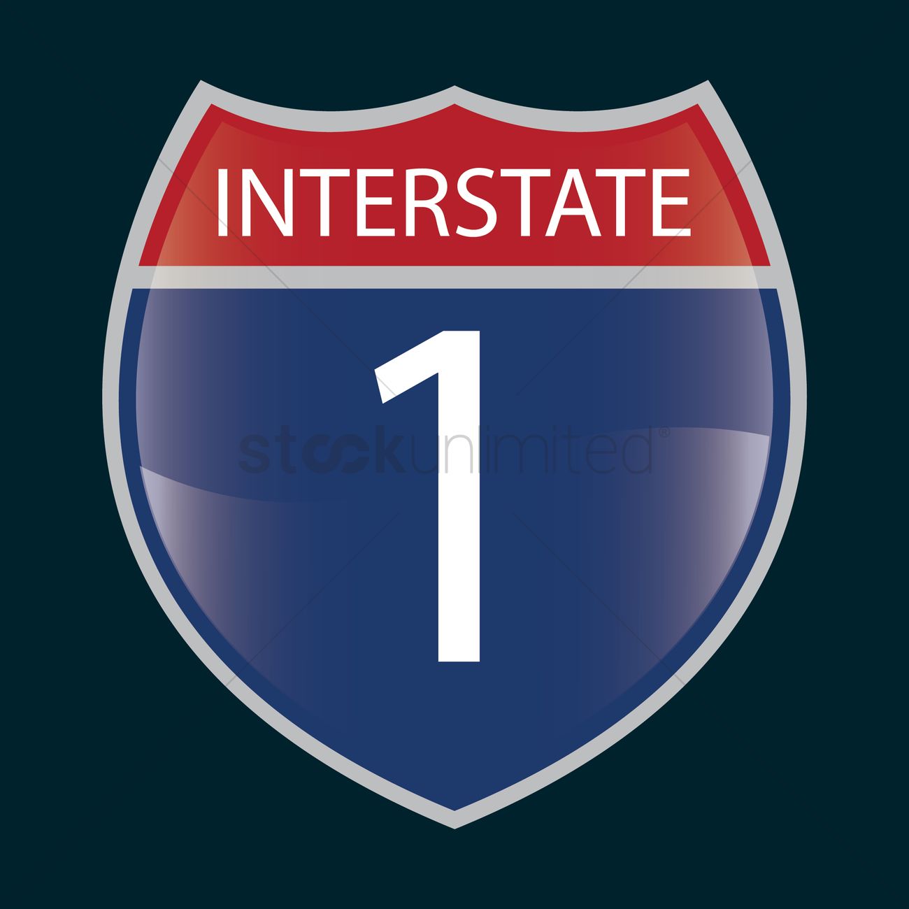 1300x1300 Interstate 1 Route Sign Vector Image