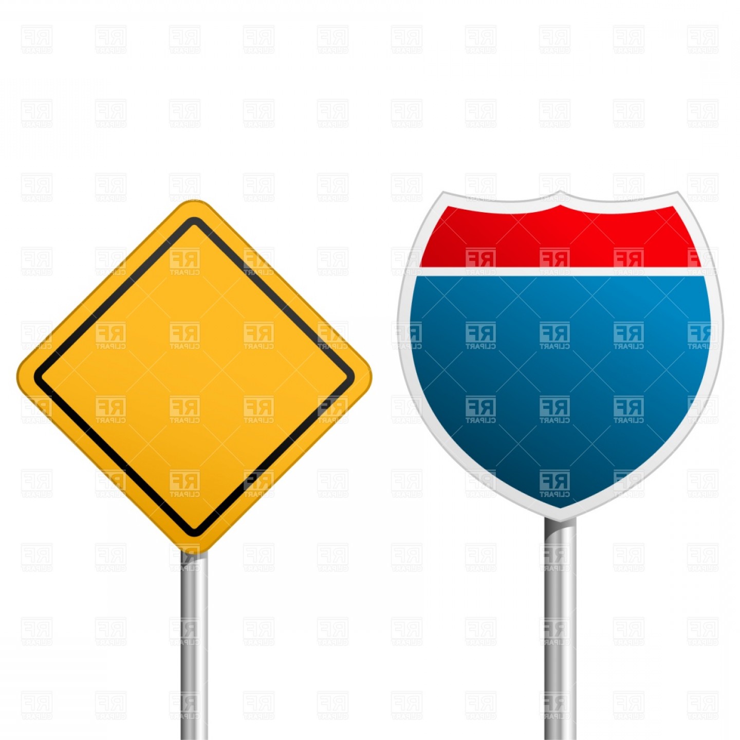 1440x1440 Interstate Road Sign Vector Clipart Orangiausa