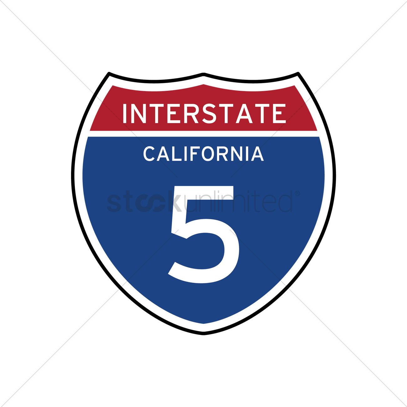 1300x1300 Interstate California 5 Route Sign Vector Image