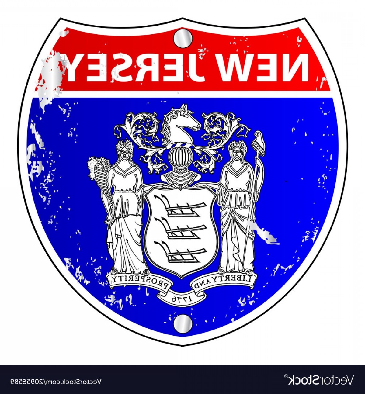 1200x1296 New Jersey Flag Icons As Interstate Sign Vector Orangiausa