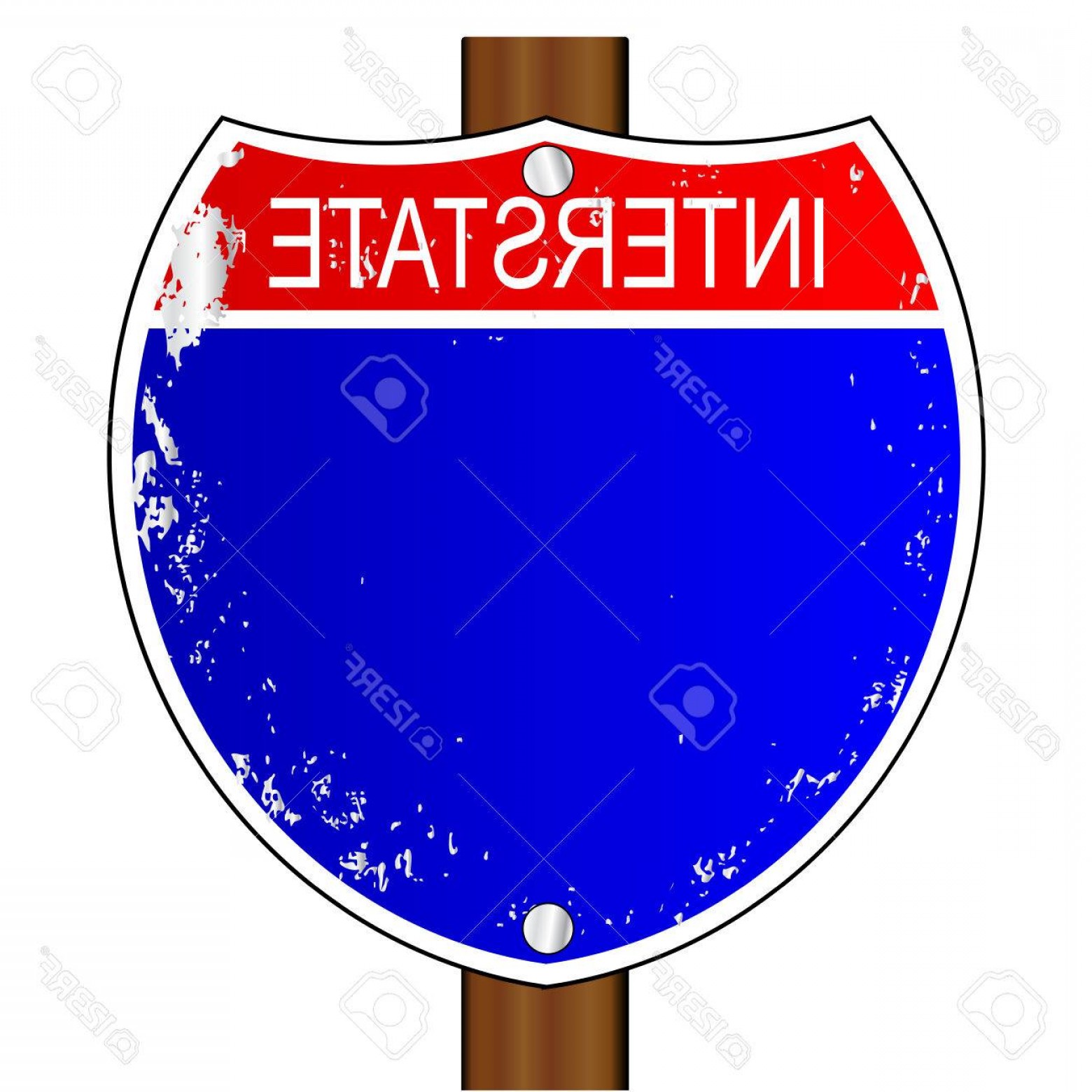 1560x1560 Photostock Vector A Blank Interstate Sign Over A White Background