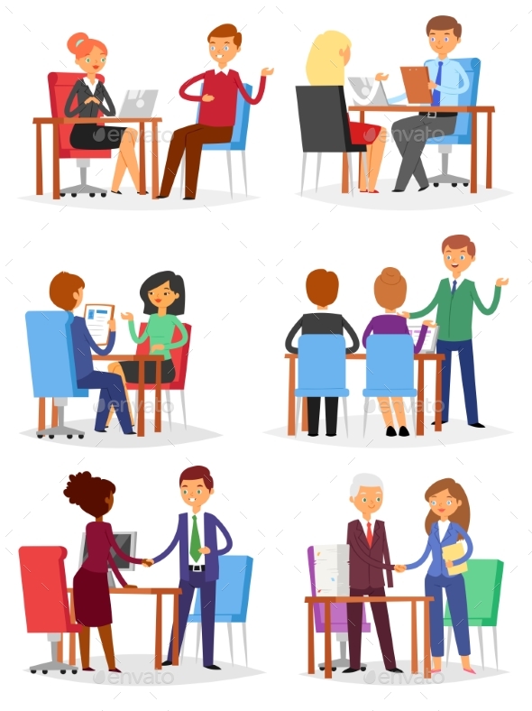 590x788 Interview Vector Interviewed People On Business By Pantimetrok