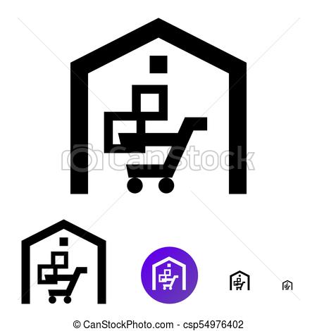 450x470 Inventory Management Icon. Vector Icon With The Image Stock, Cart