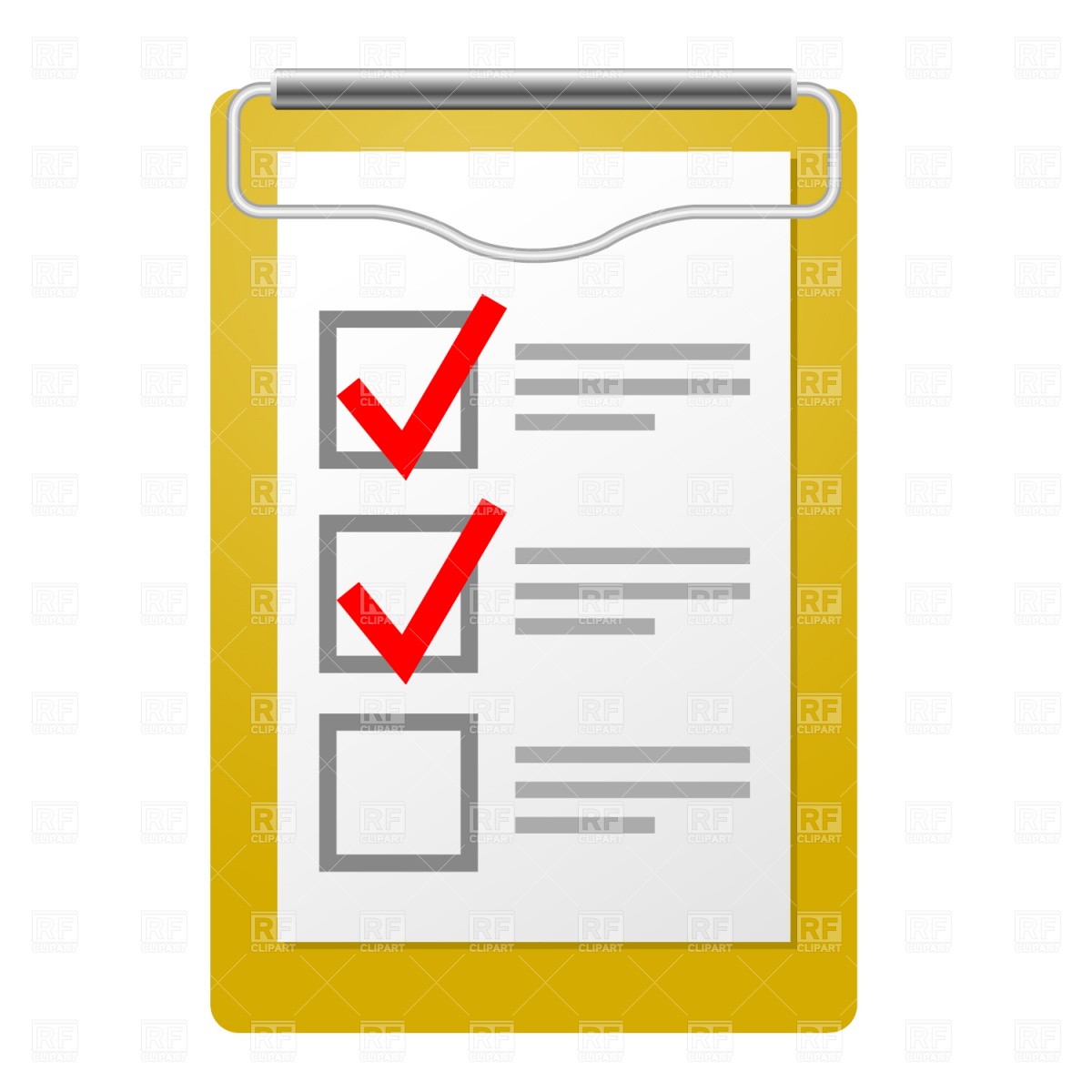 1200x1200 Clipboard With Checklist Vector Image Vector Artwork Of Objects