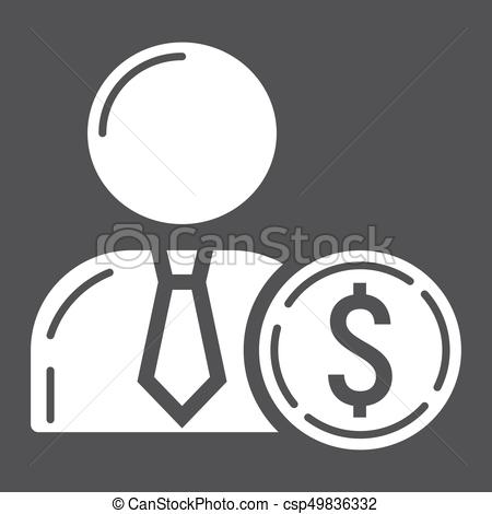 450x470 Investor Glyph Icon, Business And Finance, Businessman Sign Vector