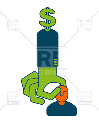 327x400 Investor Icon. Dollar Hand And Man. Vector Image Vector Artwork
