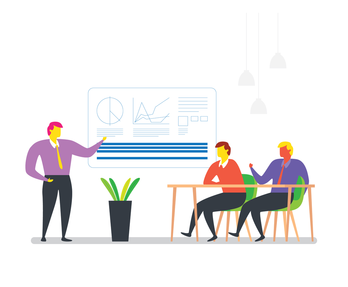 1136x936 Businessman Explain Data To Investor Vector Art Amp Graphics