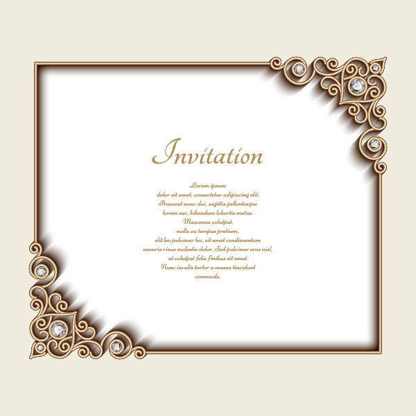 600x600 Jewelry Decorative With Invitation Card Vector 06