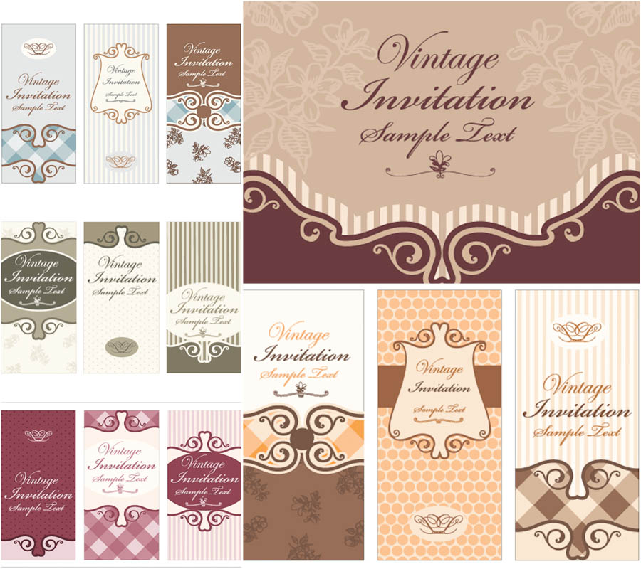 900x800 Retro Invitation Cards Vector Vector Graphics Blog