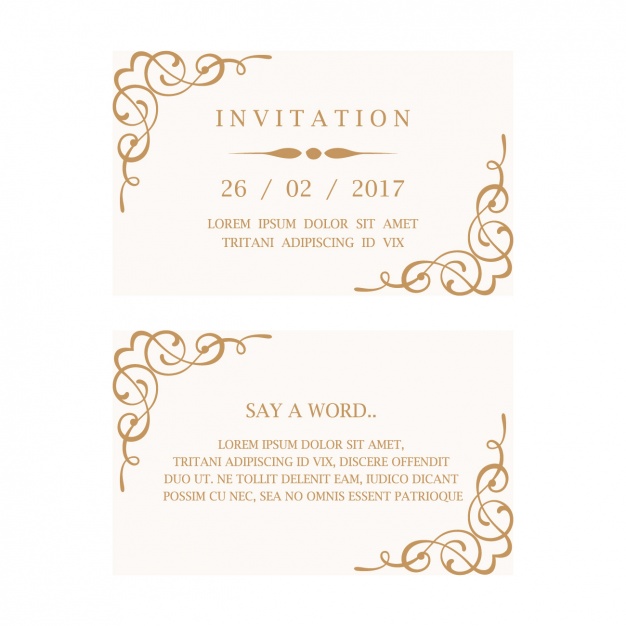 626x626 Wedding Invitation Card Vector Free Download