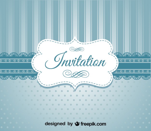 626x543 Retro Blue Elegant Invitation Design Vector Free Download