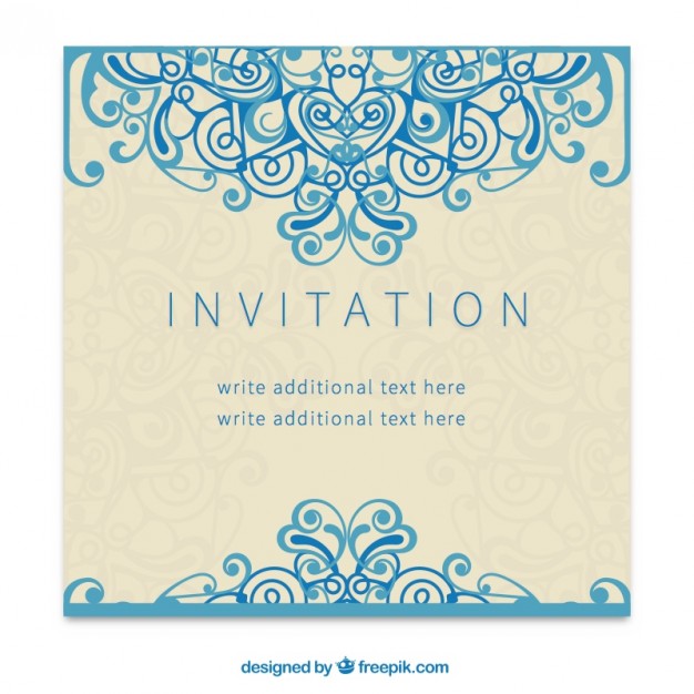 626x626 Retro Invitation In Ornamental Style Vector Free Download