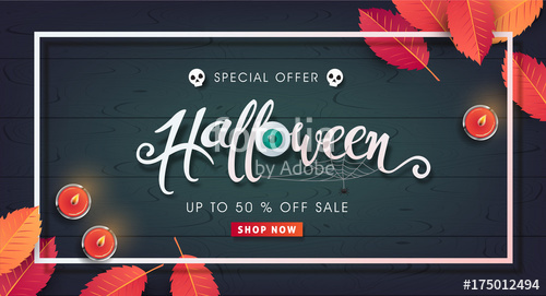 500x271 Happy Halloween Calligraphy. Banners Party Invitation.vector