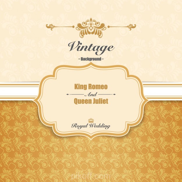 626x626 Ai] Royal Wedding Invitation Vector Free Download