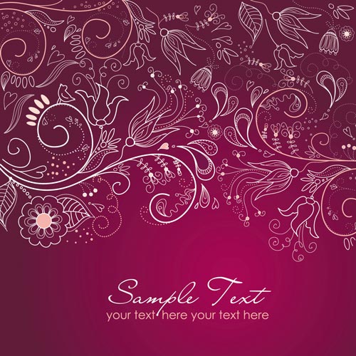 500x500 Purple Wedding Invitation Vectors