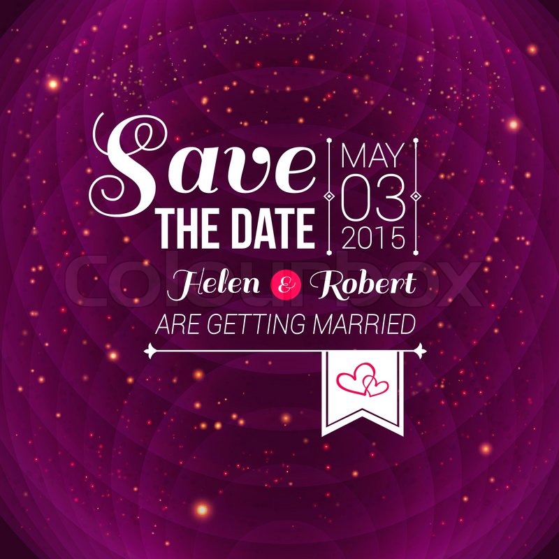 800x800 Save The Date For Personal Holiday Wedding Invitation Vector Image