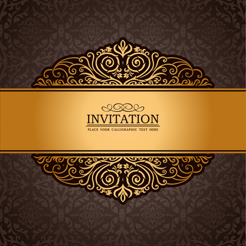 500x500 Set Of Luxury Invitation Background Elements Vector Free Vector In