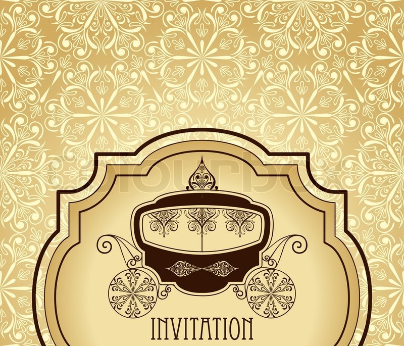 800x685 Vector Vintage Wedding Invitation Stock Vector Colourbox