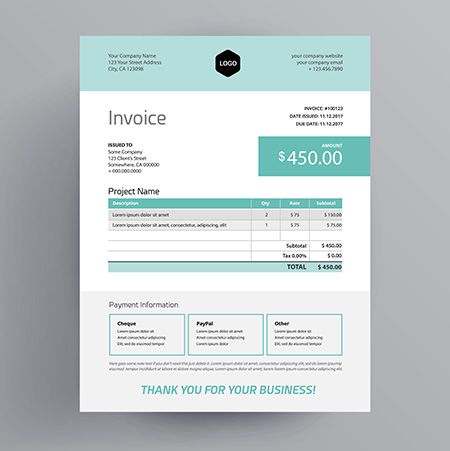 450x451 Invoice Template Infographic Design Form