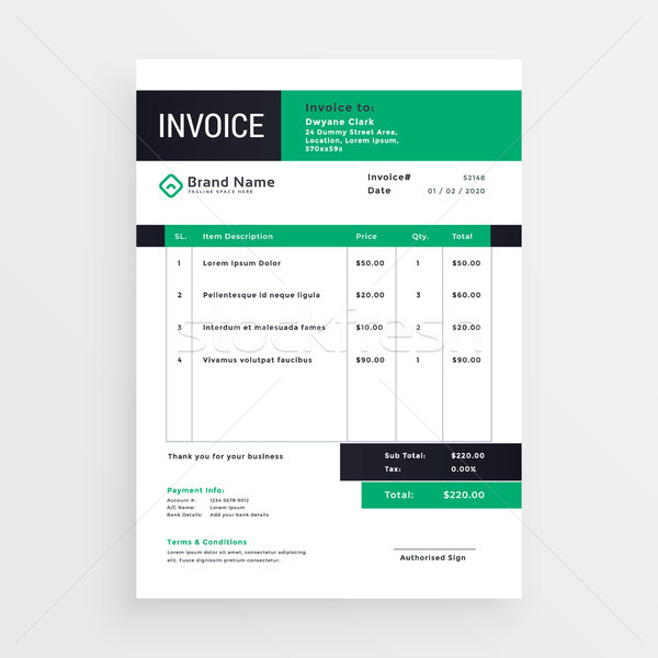 600x600 Invoice Template Layout Design Vector Vector Illustration Star