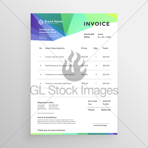 500x500 Abstract Invoice Template Vector Design Gl Stock Images