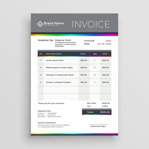 490x490 Invoice Template Vector Design For Your Business
