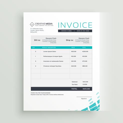 490x490 Modern Invoice Template Vector Design