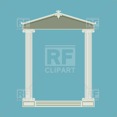 400x400 Antique Marble Temple Front With Ionic Columns Vector Image