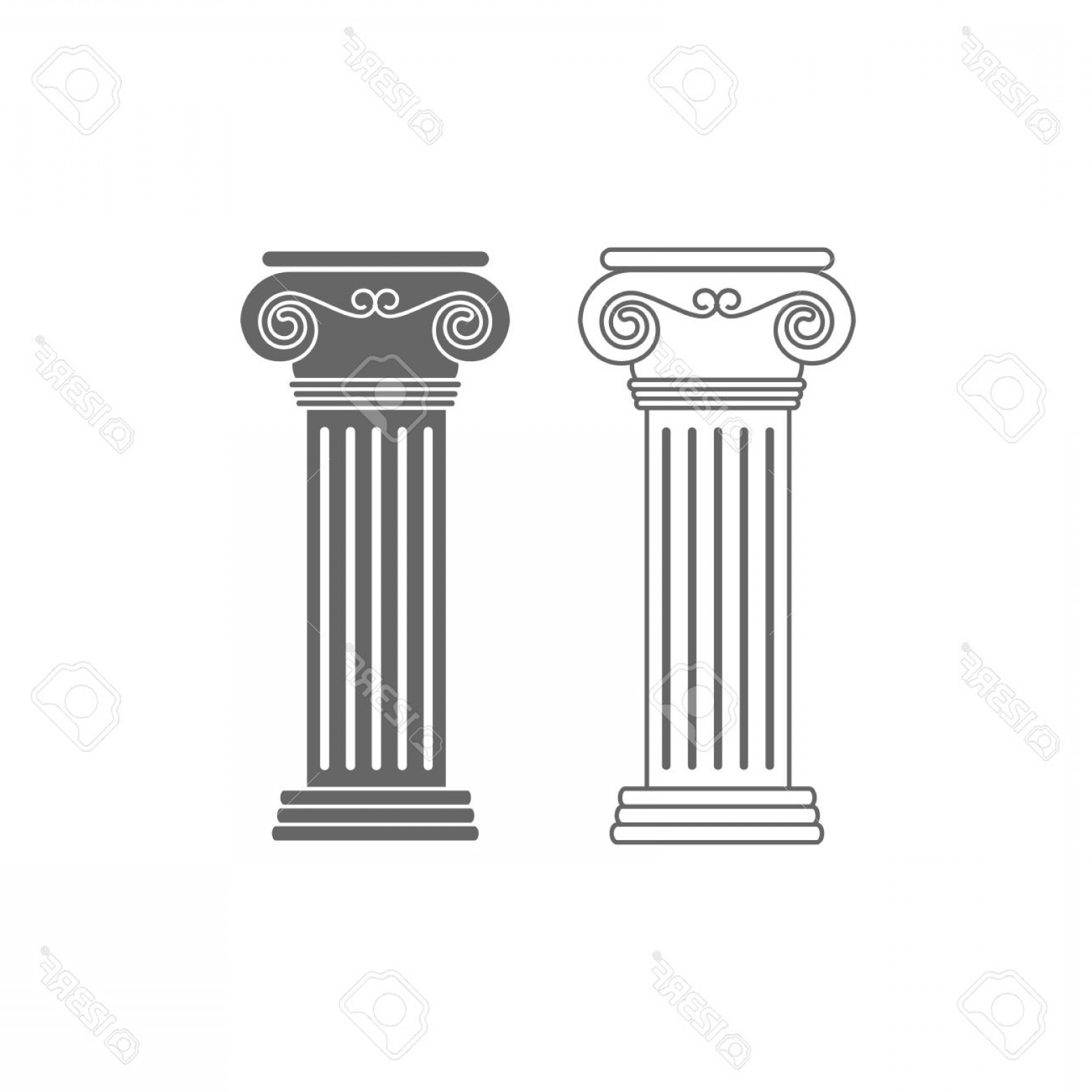 1560x1560 Photostock Vector Two Line Drawing Ionic Columns Vector