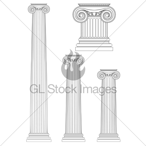 500x500 Set Of Ionic Column , Vector Drawing Gl Stock Images