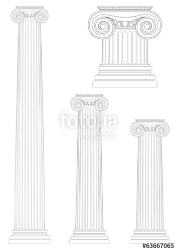 353x500 Set Of Ionic Column , Vector Drawing Stock Image And Royalty Free