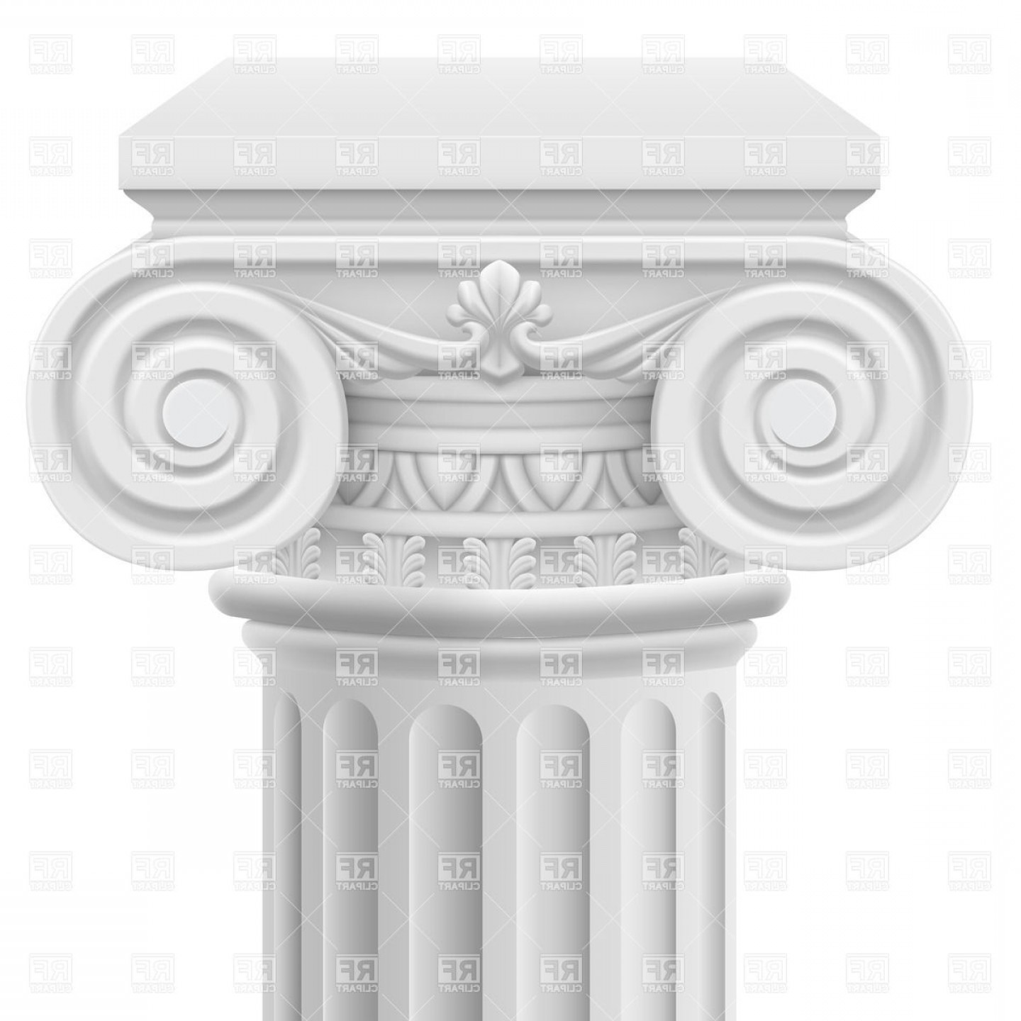 1440x1440 Classic Ionic White Column Vector Clipart Shopatcloth