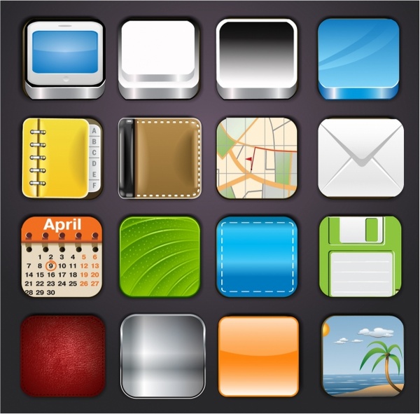 600x591 App Icons Templates Free Vector In Adobe Illustrator Ai ( .ai